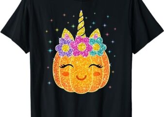 Cute Unicorn Pumpkin Halloween Thanksgiving T-Shirt png file
