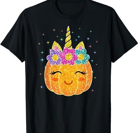 Cute unicorn pumpkin halloween thanksgiving t-shirt png file