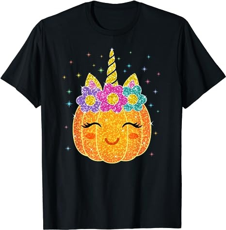 Cute Unicorn Pumpkin Halloween Thanksgiving T-Shirt png file