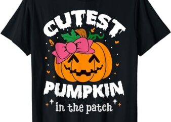 Cutest Pumpkin In The Patch Halloween Costume Toddlers Girls T-Shirt PNG File