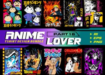 populer anime lover tshirt design bundle illustration part 16