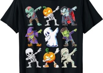 Dabbing Halloween Boys Skeleton Zombie Scary Pumpkin Mummy T-Shirt PNG File