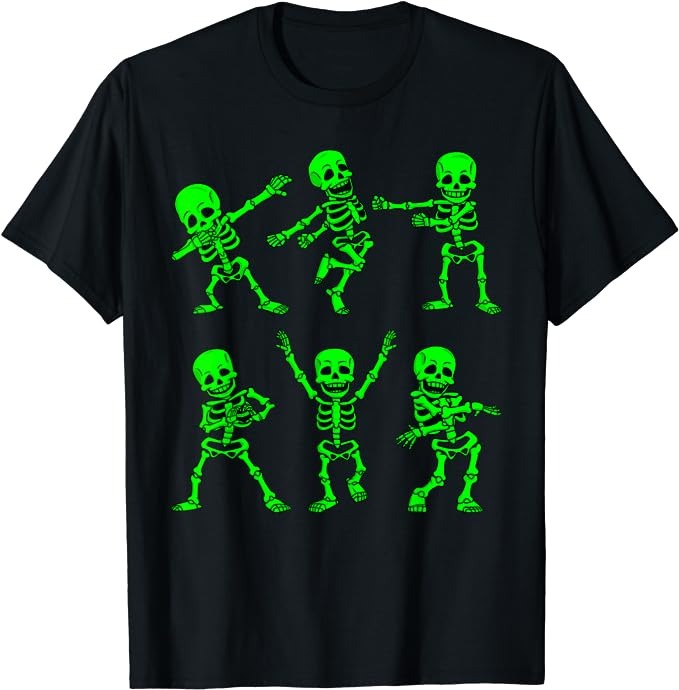 Dancing Skeletons Dance Challenge Girl Boys Kids Halloween T-Shirt png file