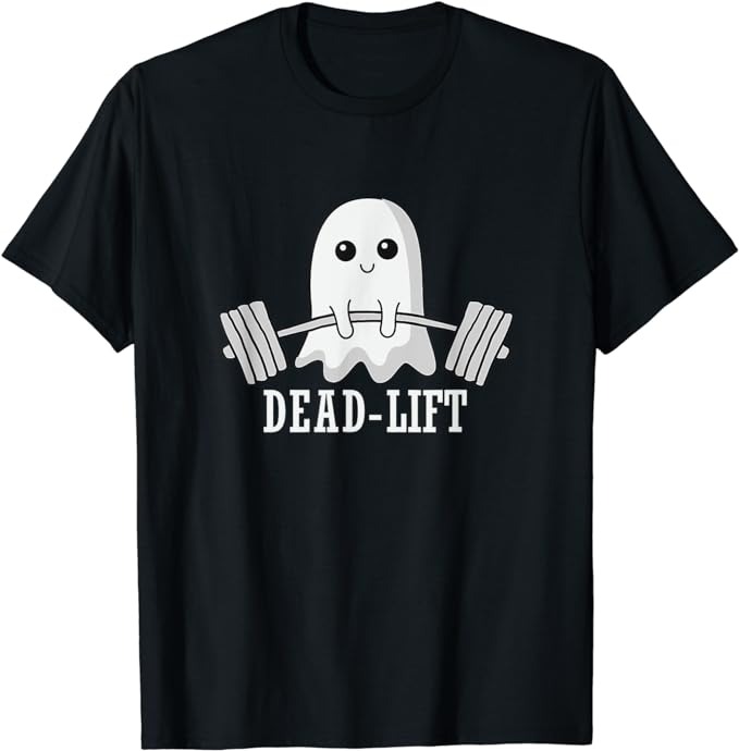 Dead Lift Ghost Halloween Ghost Gym Weightlifting Fitness T-Shirt PNG File