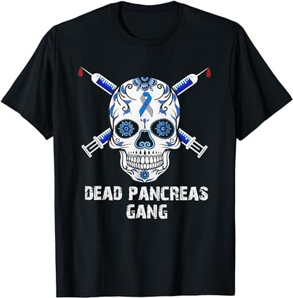 Dead pancreas gang skull diabetes awareness t-shirt png file