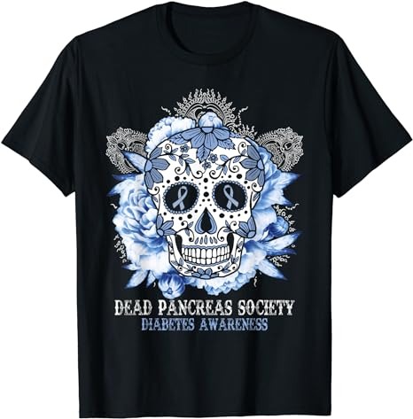 Dead Pancreas Society Diabetes Awareness Sugar Skull Gifts T-Shirt PNG File