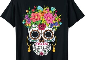 Dia De Los Muertos 2023 Sugar Skull La Catrina Halloween T-Shirt png file