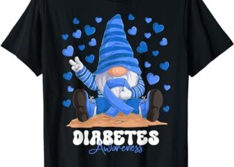 Diabetes Awareness Month Blue Ribbon Gnome T-Shirt