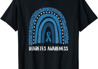 Diabetes Awareness Month Retro Rainbow T1 T2 T-Shirt