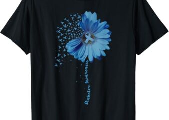 Diabetes Awareness Shirt Sunflower Ribbon Gift T-Shirt