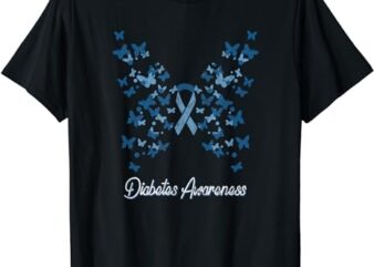 Diabetes Awareness Women’s Butterfly T1 T2 T-Shirt