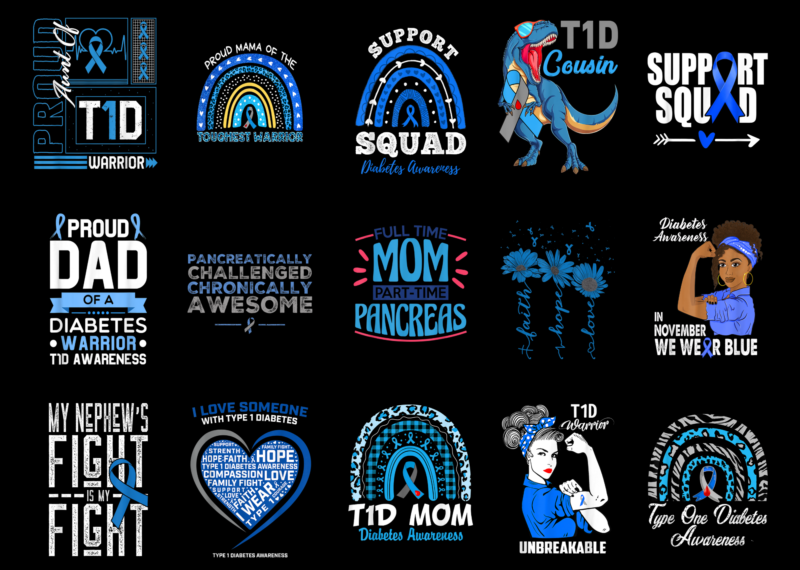 15 Diabetes Awareness Shirt Designs Bundle For Commercial Use, Diabetes Awareness T-shirt, Diabetes Awareness png file, Diabetes Awareness digital file, Diabetes Awareness gift, Diabetes Awareness download, Diabetes Awareness design AMZ