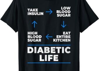 Diabetic Life Cycle Shirt Funny Diabetes Awareness T-Shirt