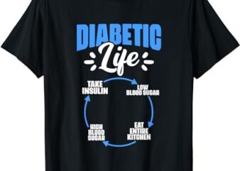 Diabetic Life Diabetes Warrior Diabetes Awareness T-Shirt PNG File