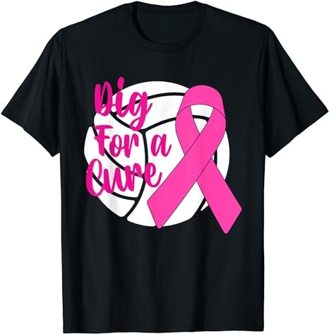 Dig For A Cure Breast Cancer Awareness Volleyball Pink Out T-Shirt PNG File