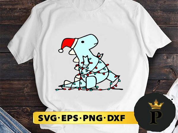 Dinosaur christmas light svg, merry christmas svg, xmas svg png dxf eps t shirt vector illustration