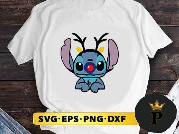 Disney stitch with reindeer christmas svg, merry christmas svg, xmas svg png dxf eps t shirt vector illustration