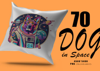 Astronaut Dog in Space Clipart Illustration Bundle for Print on Demand Design