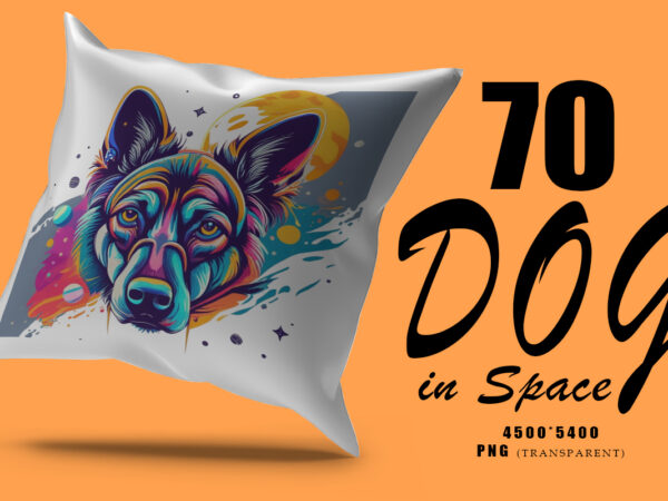 Astronaut dog in space clipart illustration bundle for print on demand design