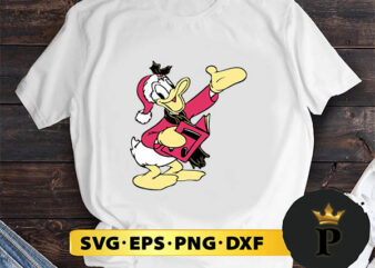 Donald Duck Christmas Caroling Portrait SVG, Merry Christmas SVG, Xmas SVG PNG DXF EPS