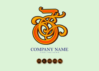 Elegant emblem classic number 3 monogram logo