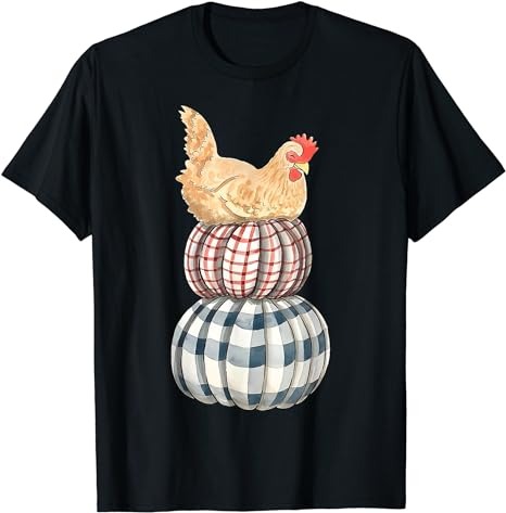 Fall Chicken Pumpkin Farmer Thanksgiving Autumn Harvest T-Shirt