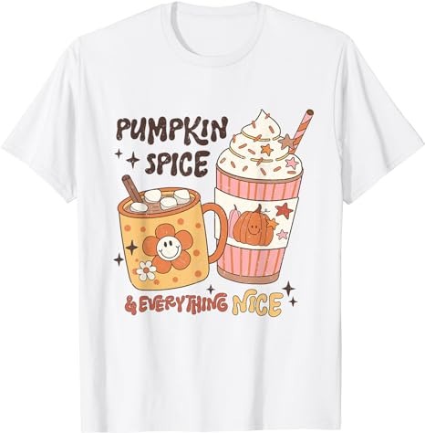 Fall coffee pumpkin spice latte iced warm cozy autumn orange T-Shirt