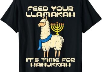 Feed Your Llamakah Funny Llama Hanukkah Pajamas Chanukah PJs T-Shirt PNG File