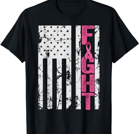 Fight breast survivor american flag breast cancer awareness t-shirt png file