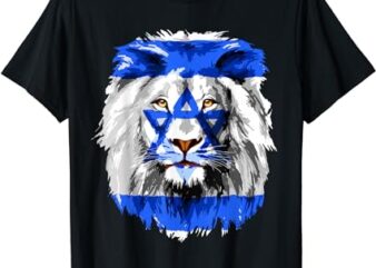 Flag of Israel lion Jewish Israel Flag T-Shirt