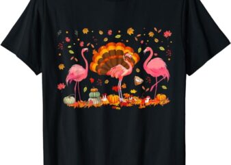 Flamingo Thanksgiving Halloween It’s Fall Y’all Autumn Women T-Shirt