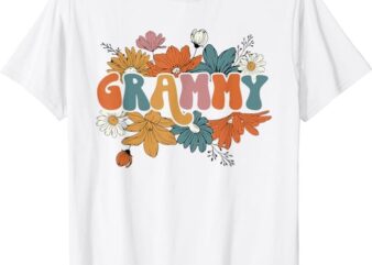 Floral Grammy Life Thankful Grammy Thanksgiving Mothers Day T-Shirt