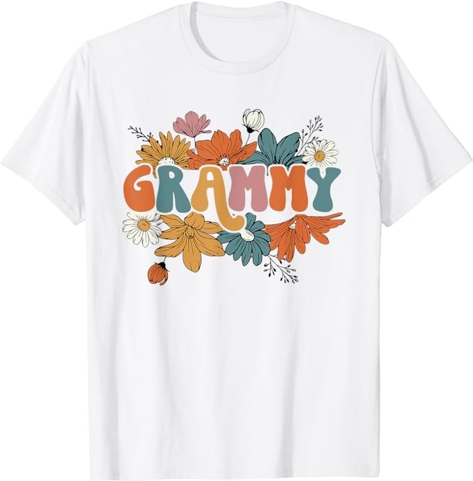 Floral Grammy Life Thankful Grammy Thanksgiving Mothers Day T-Shirt
