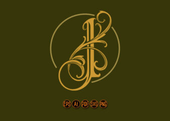 Flourish lettering I monogram timeless luxury logo t shirt graphic design
