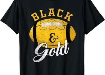 Football Game Day Black And Gold Costume For Football Lover T-Shirt