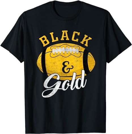 Football Game Day Black And Gold Costume For Football Lover T-Shirt