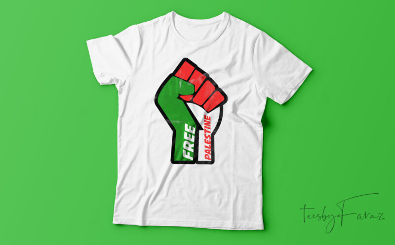 Free Palestine| T-shirt design for sale.