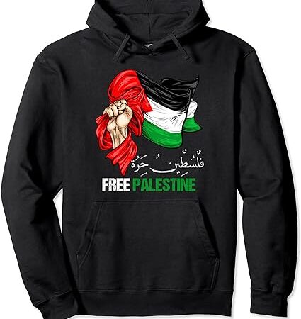 Free palestine arabic shirt palestine flag pullover hoodie t shirt graphic design