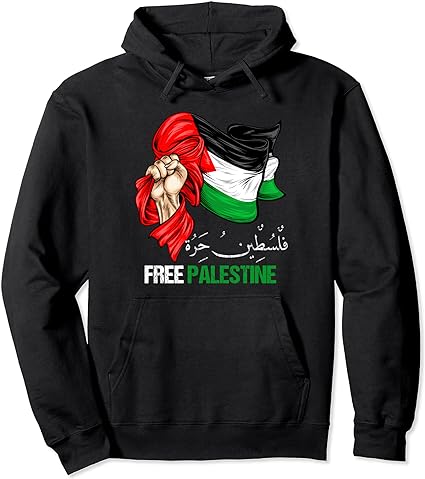 Free Palestine Arabic Shirt Palestine Flag Pullover Hoodie