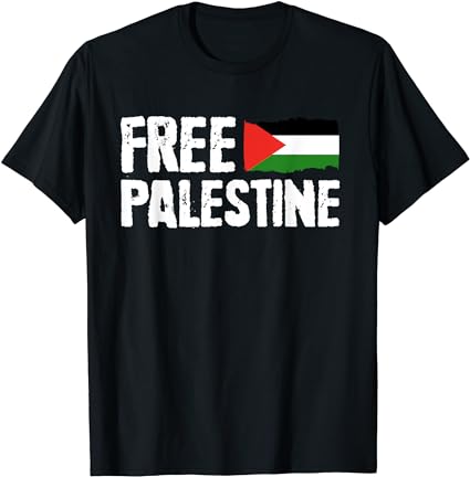 Free palestine gaza flag arabic freedom for palestinians t-shirt