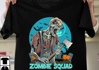 Zombie Squad T-shirt Design, Halloween SVG T-shirt Design Bundle ,MEGA HALLOWEEN BUNDLE 2, 130 Designs, Heather Roberts Art Bundle, Halloween svg, Fall svg, Thanksgiving svg, Cut Files Cricut, Silhouette MEGA