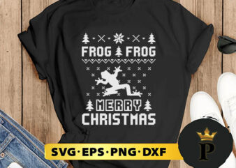 Frog Frog Ugly Christmas SVG, Merry Christmas SVG, Xmas SVG PNG DXF EPS t shirt graphic design