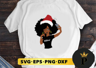 Funny Black Girl Magic Natural Merry Christmas SVG, Merry Christmas SVG, Xmas SVG PNG DXF EPS