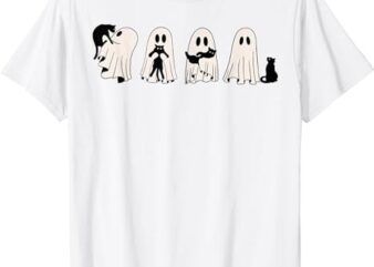 Funny Boo Ghost Holding Black Cat Halloween Spooky Costume T-Shirt PNG File