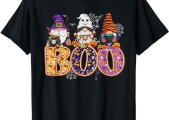 Funny Boo Witch Sipders Pumpkins Happy Halloween Gnome T-Shirt png file