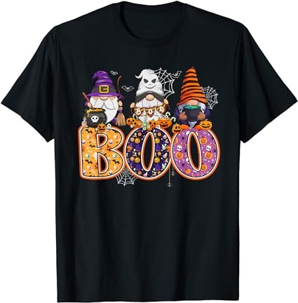 Funny boo witch sipders pumpkins happy halloween gnome t-shirt png file Funny boo witch sipders pumpkins happy halloween gnome t-shirt png file