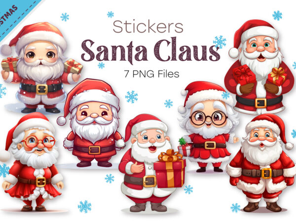 Funny cartoon santa claus. png, clipart. t shirt graphic design