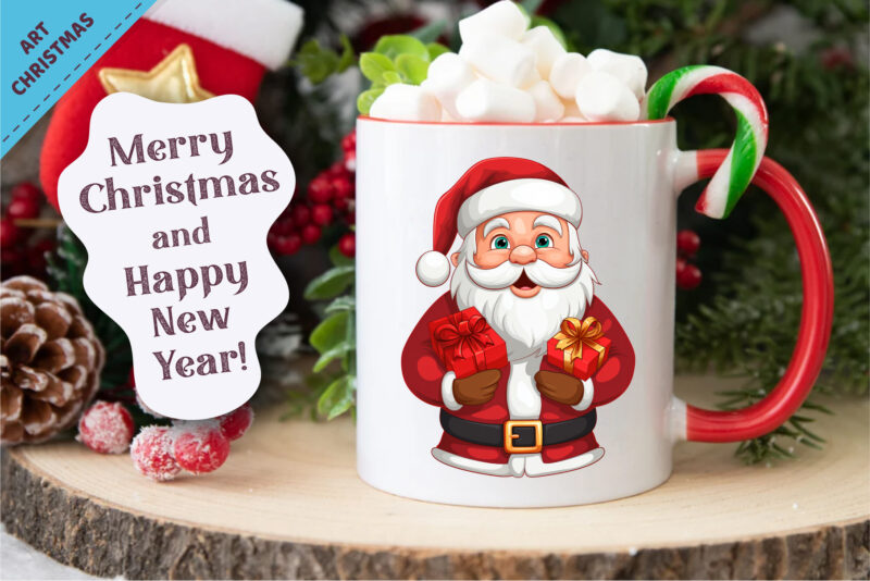 Funny Cartoon Santa Claus. PNG, Clipart.