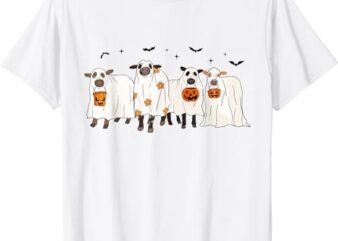 Funny Cow Ghost Halloween Farmer Trick Or Treat Cow Lover T-Shirt png file