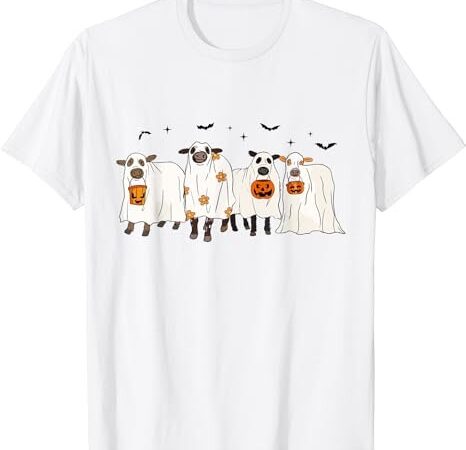 Funny cow ghost halloween farmer trick or treat cow lover t-shirt png file
